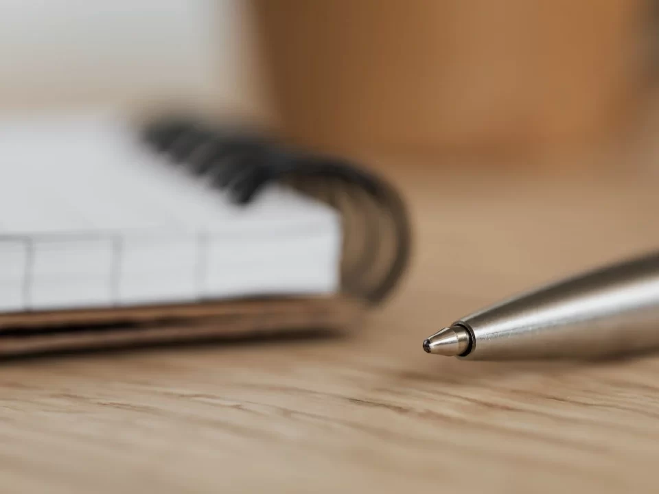 pen and notebook